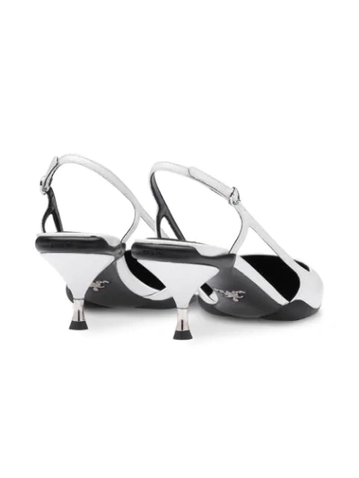 Shop Prada Slingback-pumps In White ,black