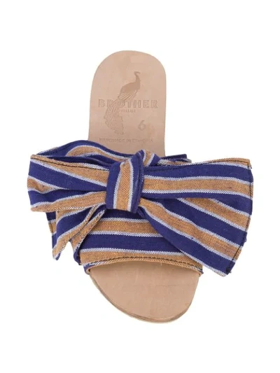 Shop Brother Vellies Burkina Papaye Stripe Sandals In Blue