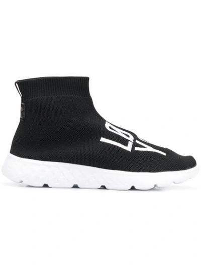 Shop Red Valentino Red(v) Glam Run Sneakers - Black