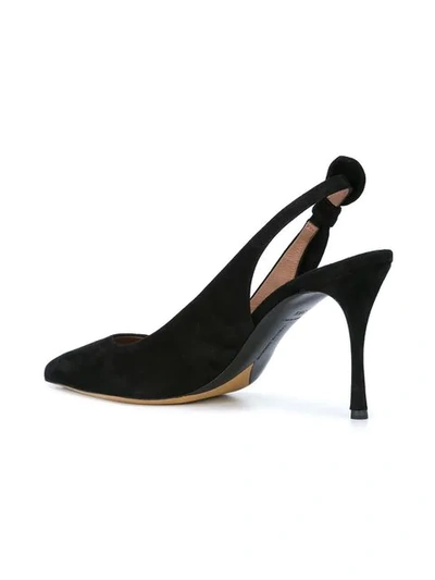 Shop Tabitha Simmons Suede Sling Back Pumps In Black