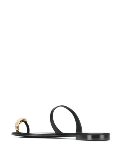 GIUSEPPE ZANOTTI 金属趾环凉鞋 - 黑色