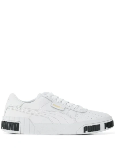 Puma Cali Perforated Leather Low-top Sneakers, White In White/ Metallic Gold  | ModeSens
