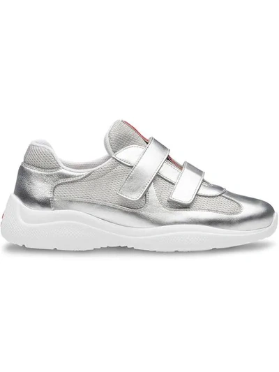 Shop Prada Touch-strap Sneakers In F0118 Silver