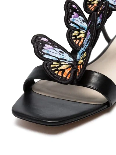 Shop Sophia Webster Multicoloured Riva Butterfly Applique Flat Leather Sandals