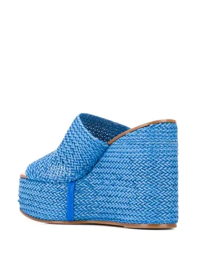 Shop Casadei Platform Wedge Sandals In Blue