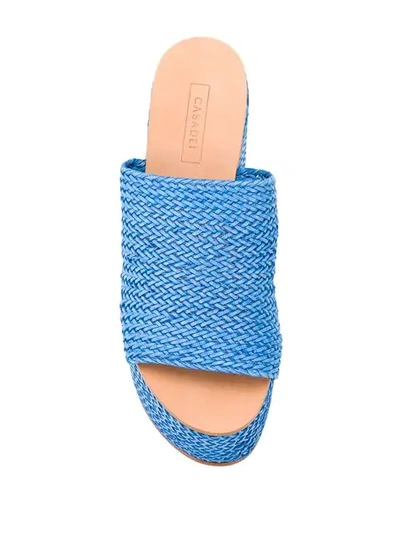 Shop Casadei Platform Wedge Sandals In Blue