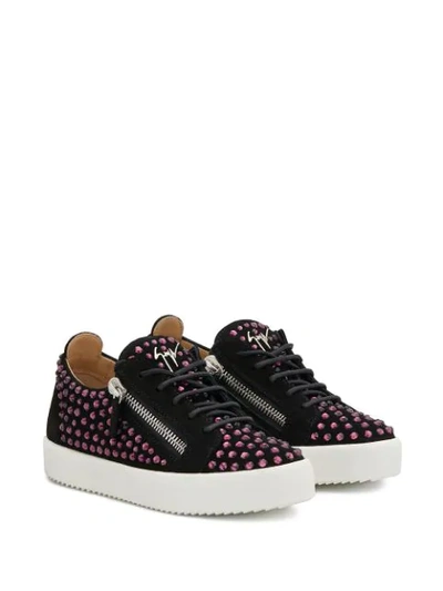 Shop Giuseppe Zanotti Doris Crystal-embellished Sneakers In Black