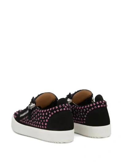 Shop Giuseppe Zanotti Doris Crystal-embellished Sneakers In Black