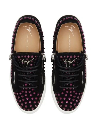 Shop Giuseppe Zanotti Doris Crystal-embellished Sneakers In Black