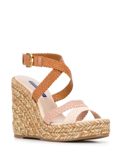 Shop Stuart Weitzman Else Woven Sandals In Neutrals