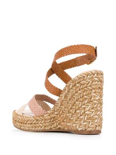 STUART WEITZMAN ELSE WOVEN SANDALS - 大地色