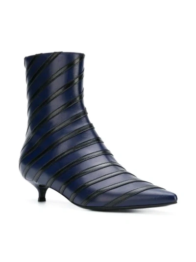Shop Sonia Rykiel Striped Ankle Boots In Blue