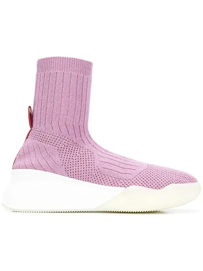 Shop Stella Mccartney Loop Lurex Sneakers In Pink