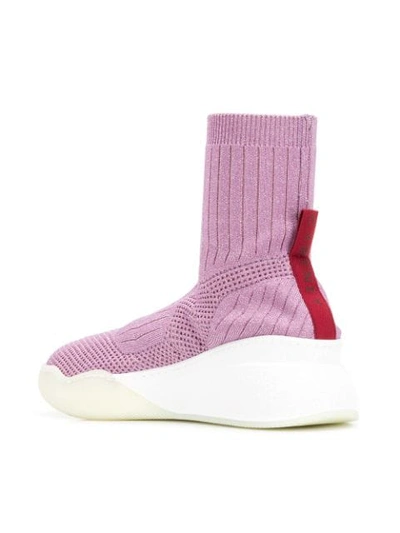 Shop Stella Mccartney Loop Lurex Sneakers In Pink