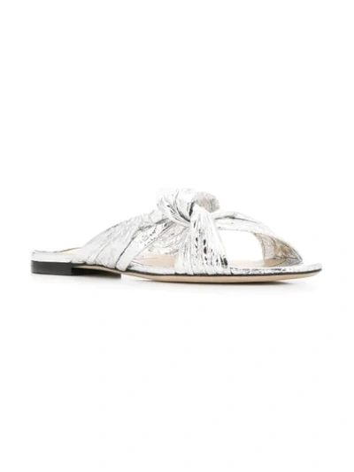 Shop Jimmy Choo Lela Flat Sandals In Silver