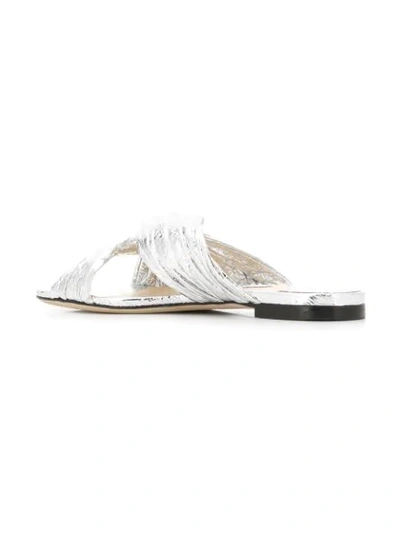 Shop Jimmy Choo Lela Flat Sandals In Silver