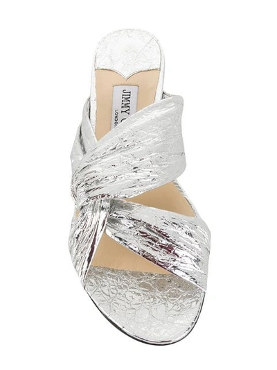 Shop Jimmy Choo Lela Flat Sandals In Silver