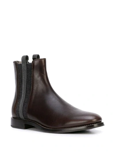 Shop Brunello Cucinelli Flat Ankle Boots In Brown