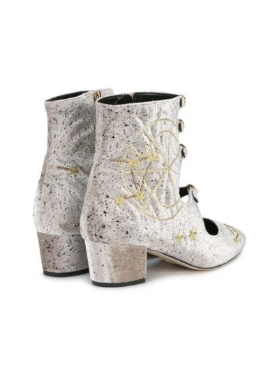 Shop Liudmila Little Nell Embroidered Boots In Grey