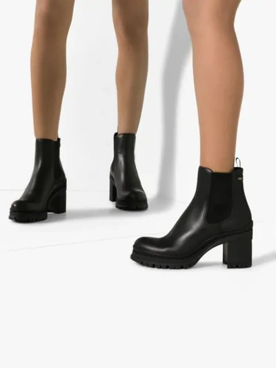 PRADA PLATFORM CHELSEA BOOTS - 黑色