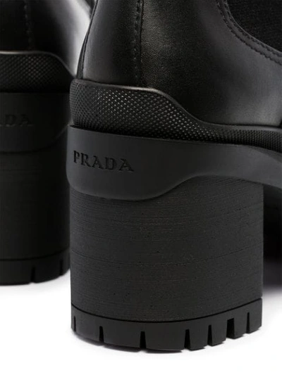 Shop Prada Platform Chelsea Boots - Black
