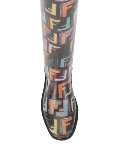 Pre-owned Fendi Rain Boots Shoes In Black