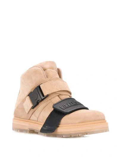 Shop Rick Owens Buckle Detail Boots In Neutrals