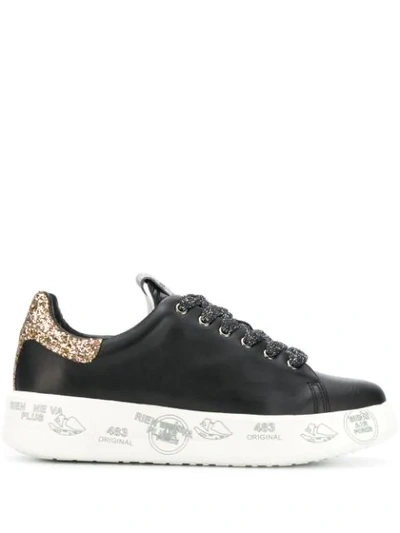 Shop White Premiata Belle Platform Sneakers In Black