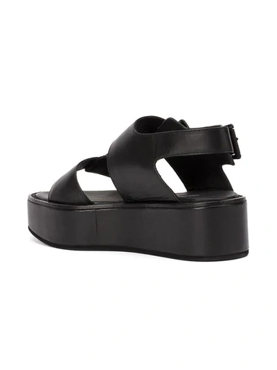 Shop Ann Demeulemeester Buckle Platform Sandals - Black