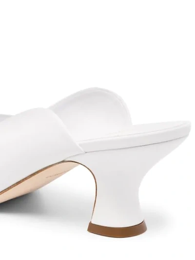 Shop Burberry Pointed-toe Mules In White