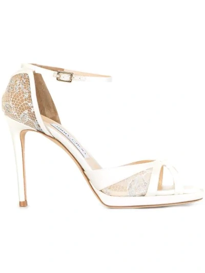 Shop Jimmy Choo Talia 100 Sandals In White