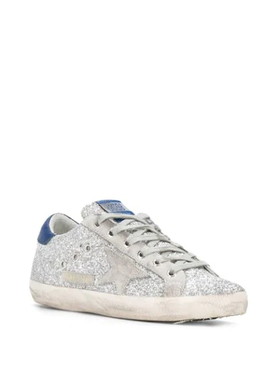 Shop Golden Goose Classic Star Glitter Sneakers In Silver