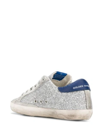 Shop Golden Goose Classic Star Glitter Sneakers In Silver