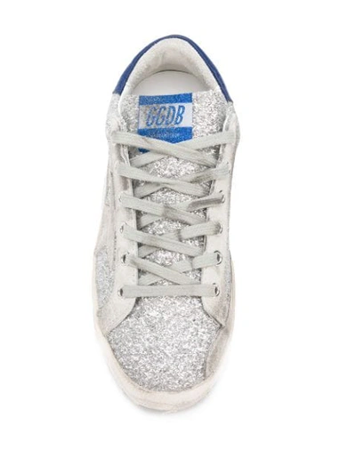 Shop Golden Goose Classic Star Glitter Sneakers In Silver