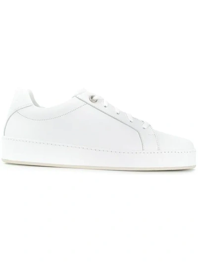 Shop Loro Piana Classic Lace-up Trainers In White