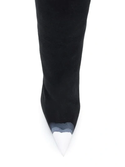 Shop Tom Ford Ombre Toe Cap Knee High Boots In Black