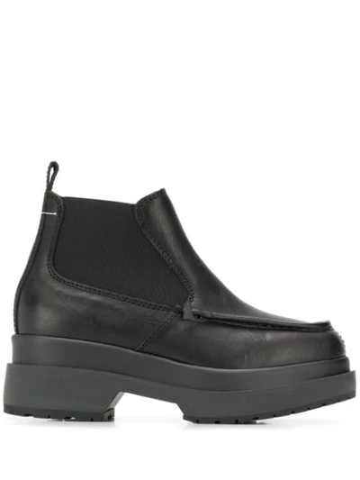 Shop Mm6 Maison Margiela Platform Ankle Boots In T8013 Black