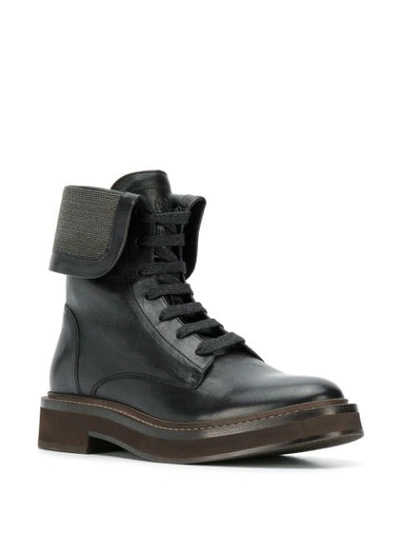 Shop Brunello Cucinelli Fold-over Boots In Black