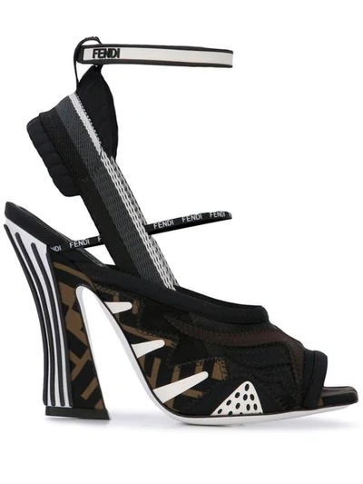 Shop Fendi Ffreedom Technical Mesh Sandals In Multicolour