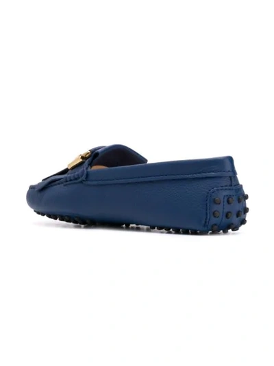 Shop Tod's Classic Fringed Loafers In Blue