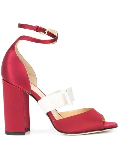 Shop Chloe Gosselin Zuzu Contrast Strap Sandals - Red