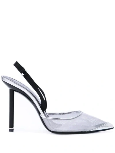 Shop Alexander Wang Alix Slingback Pumps In Silver