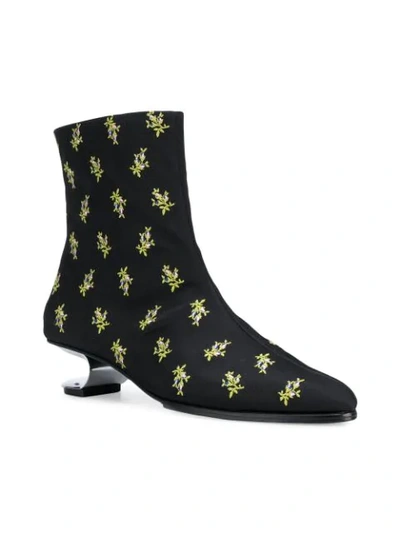 Shop Nicole Saldaã±a Nicole Saldaña Floral Print Boots - Black