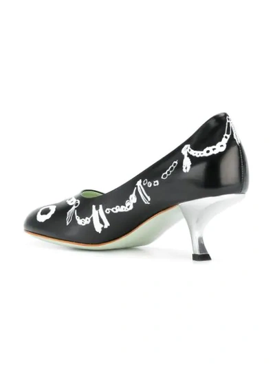 Shop Marni Painted Pumps In Black