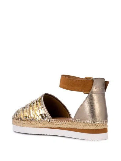 Shop See By Chloé Sequin Espadrilles - Gold