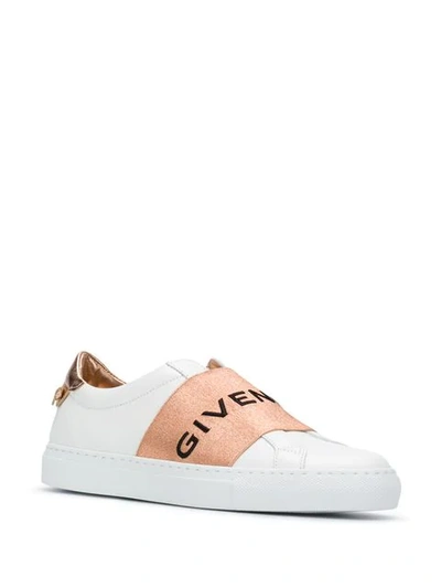 Shop Givenchy Elastic Logo Sneakers In White