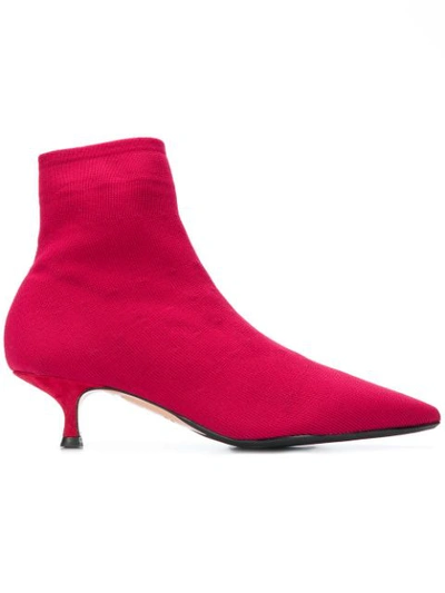 Shop Anna F . Stiletto Ankle Boots - Red