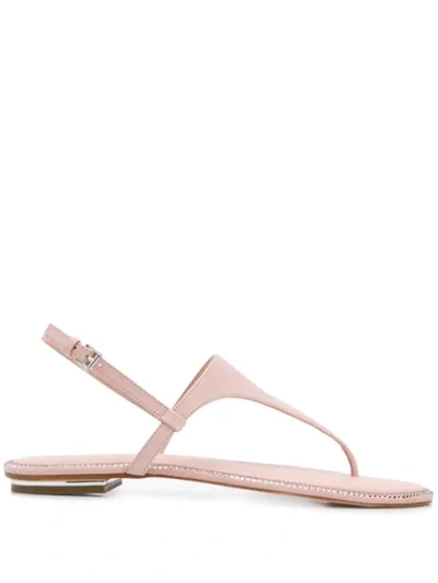 Shop Michael Michael Kors Studded Thong Sandals In Pink