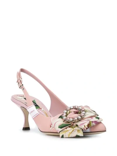 Shop Dolce & Gabbana Floral Pumps In Pink