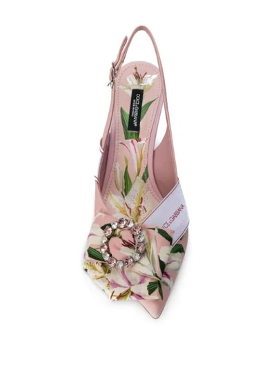 Shop Dolce & Gabbana Floral Pumps In Pink